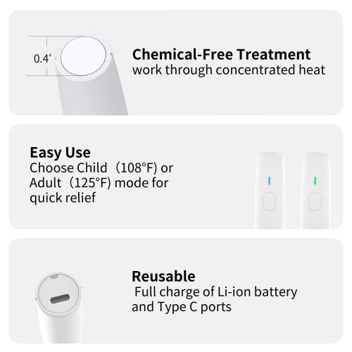 Mosalogic Insect Bite Itch Relief Rechargeable Mosquito Itch Relief Fast Treatment Chemical-Free Anti-Itch Pen Natural Mosquito Bug Bite Healer For Child Adult #TOP2