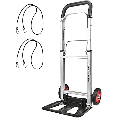 EPROSMIN Folding Sack Truck | 90 kg Capacity Adjustable Aluminium Framed Folding Trolley With 6'' Wheels & 140cm Bungee Cords Cover