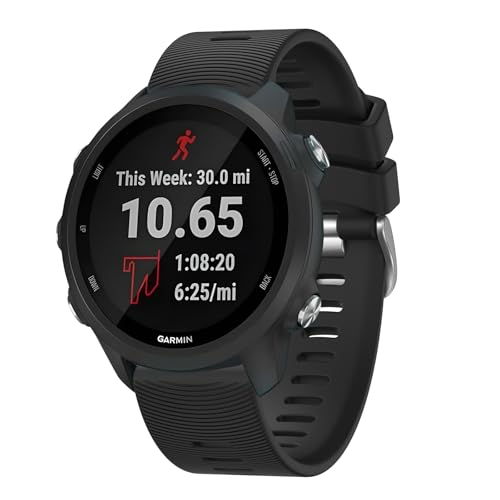 Yisica Correa Compatible con Garmin Forerunner 245/Forerunner 645 Correa/Vivoactive 5/3, 20mm Silicona Correa de Repuesto para Garmin Venu/Venu SQ/Venu 2 Plus/Vivomove HR (Negro)