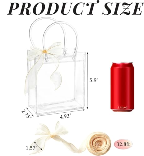 Ohuimrt Clear Gift Bags with Handles