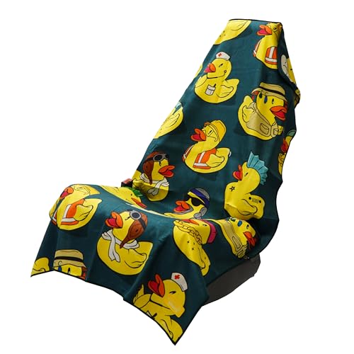 Image of Sprints Athletic Running Towel, Full-Sized, Car Seat Cover - Performance Microfiber (Get Ducked)