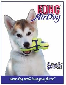KONG Air Squeaker Spinner Dog Toy, Large, Yellow