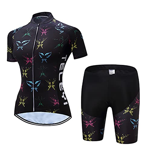 Mujeres Ciclismo Jersey Set Bib Shorts Trajes Verano Road Bike Ropa, Cc6361., XL Cover