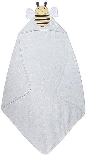 Image of Hudson Baby Unisex Baby Cotton Animal Face Hooded Towel, Bee, One Size