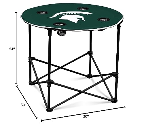 image for Logo Brands NCAA Michigan State Spartans Round Tailgating Table – Po