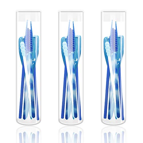 Eyelash Tool Travel Set, Easy to Carry Comb Multiple Colors Available Contain Silicone Soft Brush, Mascara Wands, Micro Brush, Cotton Swab (BLUE)