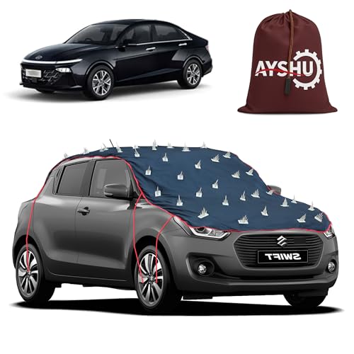 Image of AYSHU Water-Resistant Spike Car Cover for Hyundai Verna Transform - Protects from Dogs, Monkeys, Dust, Sunlight & UV - Full Roof Universal Fit