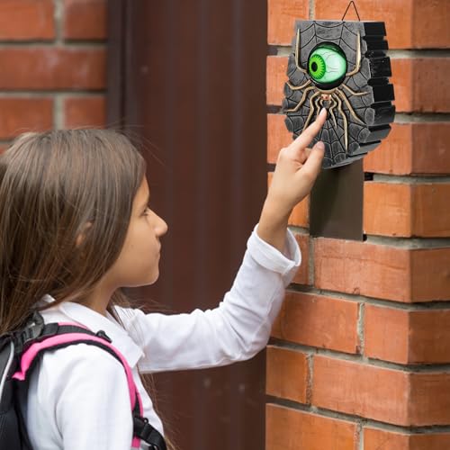 Campainha de Halloween, Campainha de porta de globo ocular com sons, ornamentos de Halloween Campain