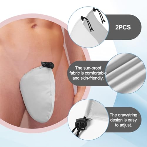 Image of Dansydaisy 2 Pcs Men's Tanning Pouch Sun Protection, Tanning Cover for Men (Elegant,Gray,White)