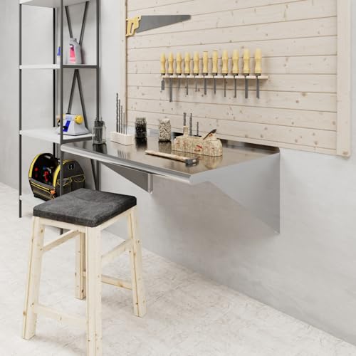 Image of AmGood 24 in. x 36 in. Stainless Steel Wall Shelf | NSF | Metal Shelving | Garage, Laundry, Storage, Utility Room | Restaurant, Commercial Kitchen