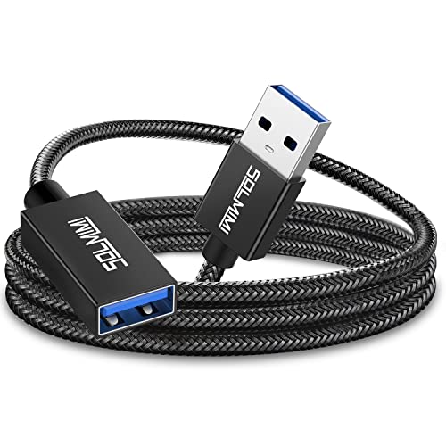 SOLMIMI USB Extension Cable 8 FT, Male to Female 3.0 USB 5 Gbps High-Speed Transmission Cable Compatible with Gamepad, Keyboard, Flash Drive, Hard Drive, Printer, VR, PS5