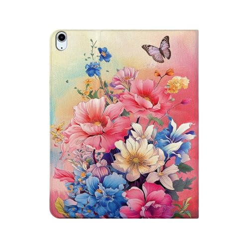 Étui iPad 7ème génération 10.2 anti-rayures housse antichoc motif fleurs
