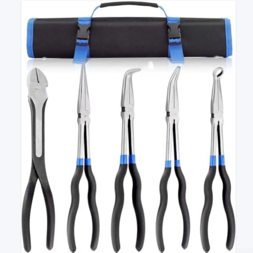 Lot de 5 pinces à bec long avec têtes courbées à 45 et 90 degrés, 27,9 cm (B) – vue 7
