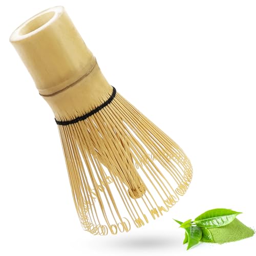 Escoba Matcha, Batidor Matcha de Bambú, Batidor Matcha Tea 100 Dientes para hacer espuma Matcha espesa