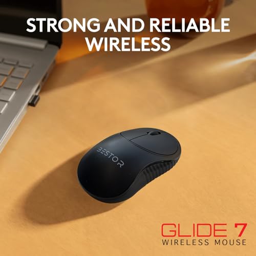 Image of BESTOR Glide 7 Wireless Mouse - 2.4GHz with USB Nano Receiver, 1000 DPI Optical Tracking, Lightweight Gaming Mouse for PC /Laptop
