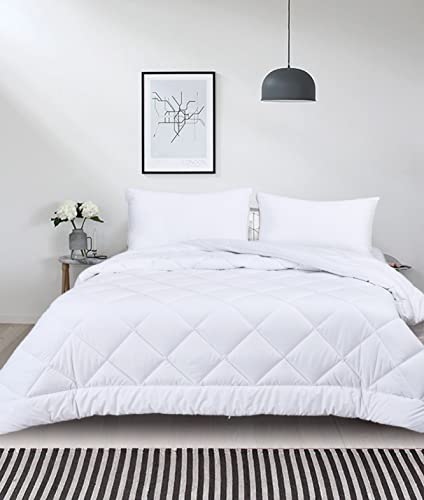 حشوة لحاف - ماستر بديل مقاس مزدوج 350 غرام لكل متر مربع مبطن لجميع المواسم ادراج البوليستر ابيض هوم تكستايل - من، -