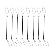 Oykrueats 8 Stück Schwarz Spiralband für Touch Pens, Elastisches Kunststoff Trageband für Stift, Einziehbare Spiralfeder Einziehbares Band Anti-Verlust, für Zeichenstift Stylus Stift Schlüssel