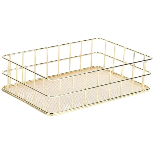Panier doré de bureau accessoire luxe pour intérieur soigné - 2