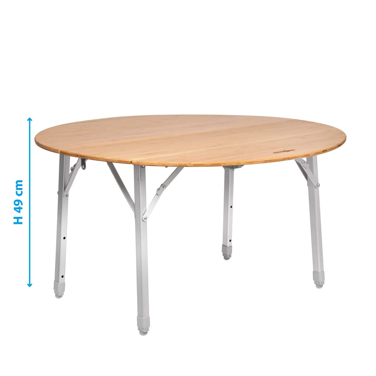 BRUNNER Klapptisch für den Außenbereich, für Picknick, Camping, Garten, Terrasse - aus Aluminium, mit eleganter Ablage aus Bambus - CAMPERKING R