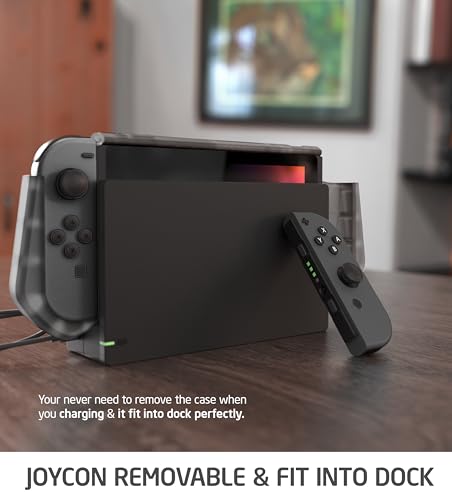 Image of Mumba Dockable Case for Nintendo Switch (2017 Release), [Blade Series] TPU Grip Protective Cover Case Compatible with Nintendo Switch Console and Joy-Con Controller (FrostBlack)
