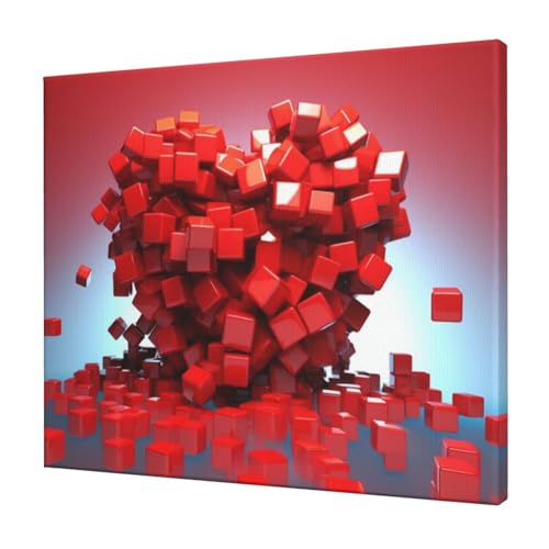 Toile murale abstraite encadrée d'amour, cadeau idéal en impressions sur toile de peintures