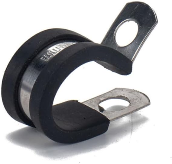 45pcs Stainless Steel R-clamp Assortment Kit Rubber Liners Versatile for Hoses