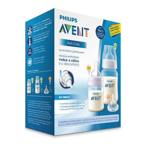 Mamadeira ANTICOLIC 125ML + 260ML + BICO 4 Philips Avent 809/16