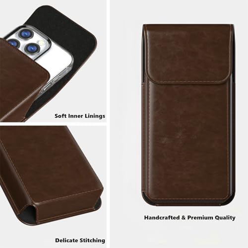 Magnetic Closure Holster for Samsung Galaxy A17, A16, A15, A14, A37, A36, A35, A32, A73 5G, A72, A71, A57, A56, A55, A54, Motorola Edge, Moto G, G22, G84 (Fits Regular Case) (Coffee Brown) by Stronden - Used condition - Image 3