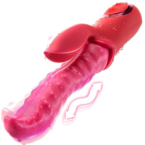 Vibrator Adult Sex Toys Dildo - Deep Wriggle Prolonged Pleasure Tongue Licking Vibrators with 10 Undulating & 10 Clit Vibration, Female G spot Nipple Toy Teasing Stimulator for Women Couple Games