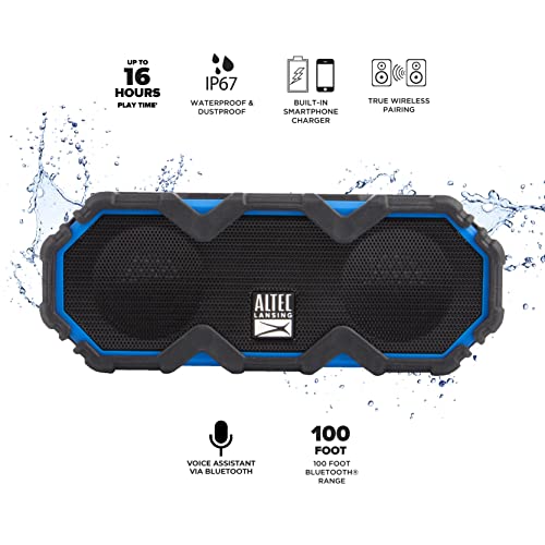 Altec Lansing Imw479 Mini Lifejacket Jolt Heavy Duty Rugged Waterproof Ultra Portable Bluetooth Speaker Up To 16 Hours Of Battery Life, 100Ft Wireless Range And Voice Assistant (Royal Blue) #TOP1
