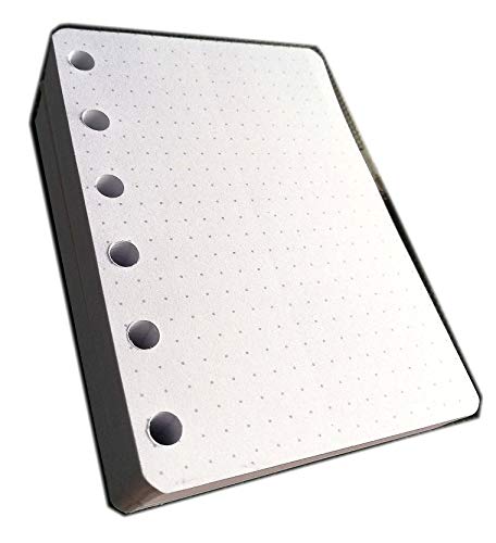 Recambio para carpeta Pocket mini con 6 anillas (200 hojas de puntos de papel blanco).