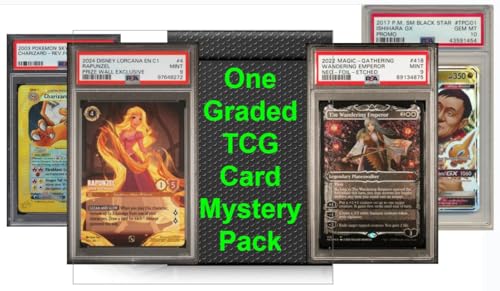 One Random Graded and Authenticated Encased Trading Card Game (TCG) Card - PSA, GMA, etc. Graded 7-10 to Include PSA 10 - Magic, Poke', Lorcana, and More