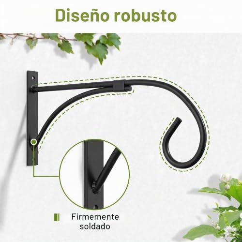 Miniatura 8 de Nuptio 2 Piezas Soporte Para Cesta Colgante, Ganchos Para Plantas Al Aire Libre, Ganchos Para Cercas Negros Para Cestas Colgantes, Ganchos Metal Para Colgar El Jardín, Soportes Para Colgar Plantas