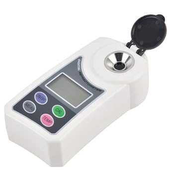Refractometer Digital Refractometer Handheld Folopter Measuring Accuracy  0.5% Brix with Automatic Temperature Compensation for Water Samples, Food, Fruits and Crops Sugar Measurement
