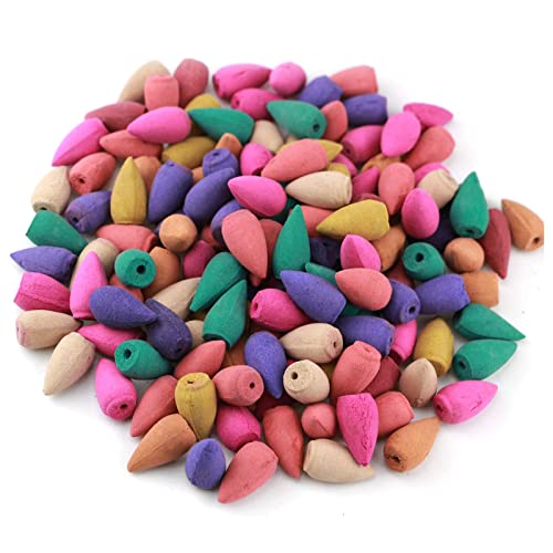 Natural Incienso Conos,Cono Sándalo Natural,Conos Incienso Reflujo,100PCS Incienso de Cascada Natural Hech Aromas de Sándalo Natural para Aromaterapia Casa Oficina Manualidades