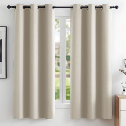 Deconovo Blackout Curtains for Bedroom and Living Room 63 Inches Long