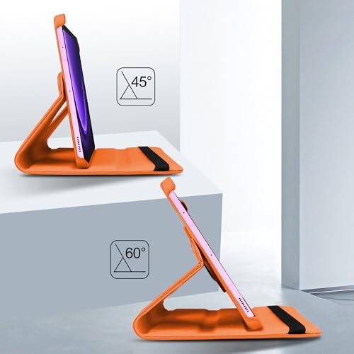 Image of TGK Rotating Cover for Samsung Galaxy Tab S9 FE 10.9 inch Tablet 360 Degree Rotating Leather Flip Case (Orange)