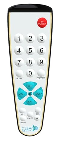 Clean Remote CR3BCB-H for Multi-Bed and Multi-Code TVs -Healthcare