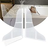 KindGa Silicone Shower Splash Guard for Bathtub, Clear Large Tub Water Corner Splash Guard - 3 Layer