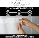 Hookless Snap-in Fabric Liner for Shower Curtains
