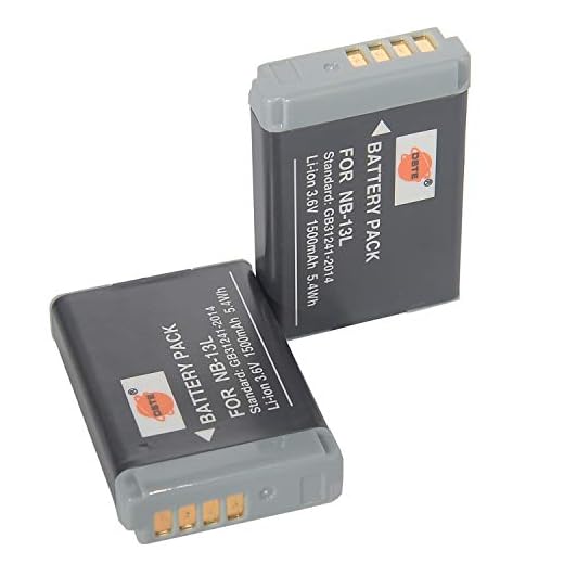 DSTE (2-Pack) NB-13L Ersatz Batterie Akku 1500mAh 3.6V Kompatibel für Canon PowerShot SX620,SX720,SX730,SX740,G1 X Mark III,G5 X,G5 X Mark II,G7 X Mark III, G9 X,G9 X Mark II