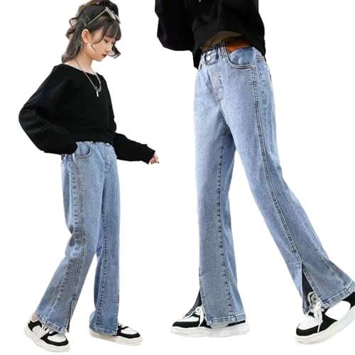 Teen Girl's Hem Stretchy Flare Jeans High Waist Bell Bottom Toddler Denim Long Pants Summer Streetwear with Pocket2