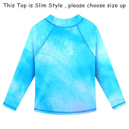 TFJH E 2 Pack Boys Girls Swim Shirt Rash Guard for Girls Long Sleeve Swim Tops UV 50+ 3-12Y2