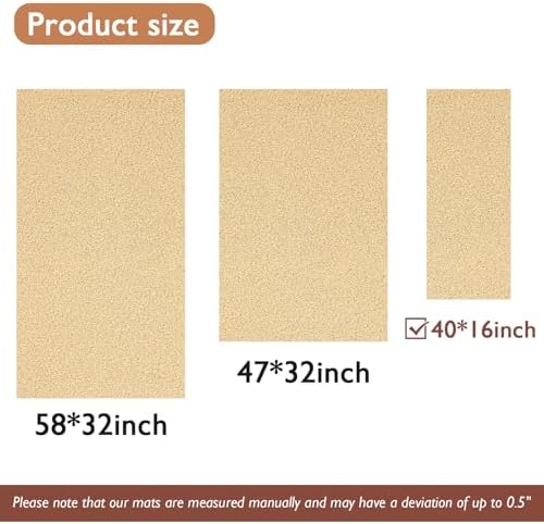 Kautudrum Shower Mat Non Slip 40x16 Inch, Quick Drying PVC Loofah Bath Mats, Easy Clean Soft Bathroom Rugs for Tub Floor, Shower, Khaki — view 7