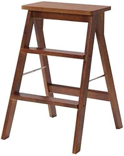 Sedia Adulto Scala in Legno Massello, Sgabello Alto Della Cucina, Stepping Domestico, Sgabello Portatile Seat Scale Dual Purpose, 3 Steps Scale Stool 42X48X64Cm Step Stool/B (B)