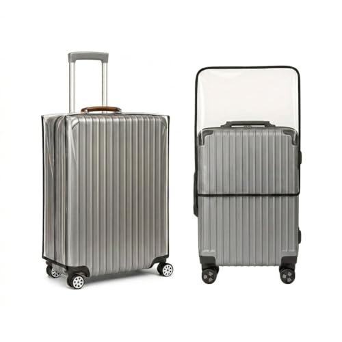 Image of Transparent Luggage Cover for Traveling Bag & Suitcase - Dust, Water, Stain & Scratch Proof Trolley Protector with Velcro Lock & Lightweight Washable Material (Suitcase Not Included, Only Cover)
