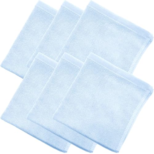 8年タオル ハンドタオル 34×35cm 綿100% 薄手 速乾 高吸水 耐久性 軽量 業務用 かさばらない ベビーブルー 6枚セット [M便 1/7]の商品画像（Amazon）
