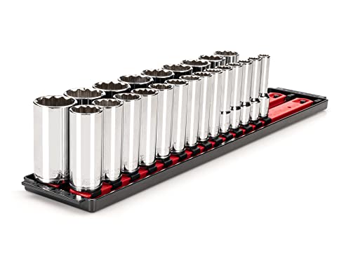 Tekton 1/2 Inch Drive Deep 12-Point Socket Set With Rails, 23-Piece (10-32 Mm) | Shd92121 #TOP30