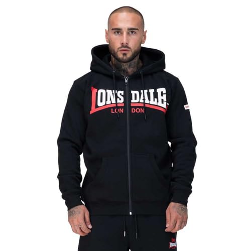 Sweat-shirt zippé à capuche Lonsdale GARRIGILL homme noir veste 3XL