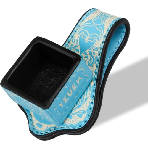 YEUEK Leather Magnetic Chalk Holder,Portable Pool Cue Chalk Holder with Fixed Clip,Silent Chalk Holder Pool Billiards,Pool Cue Chalk Case for Square Pool Billiards Pool Table Accessories